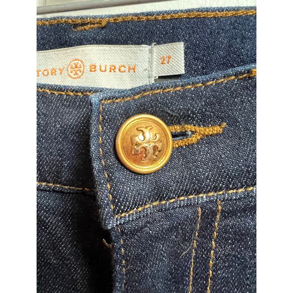 Tory Burch Straight Leg Jeans Dark Wash 27 - Picture 7 of 12